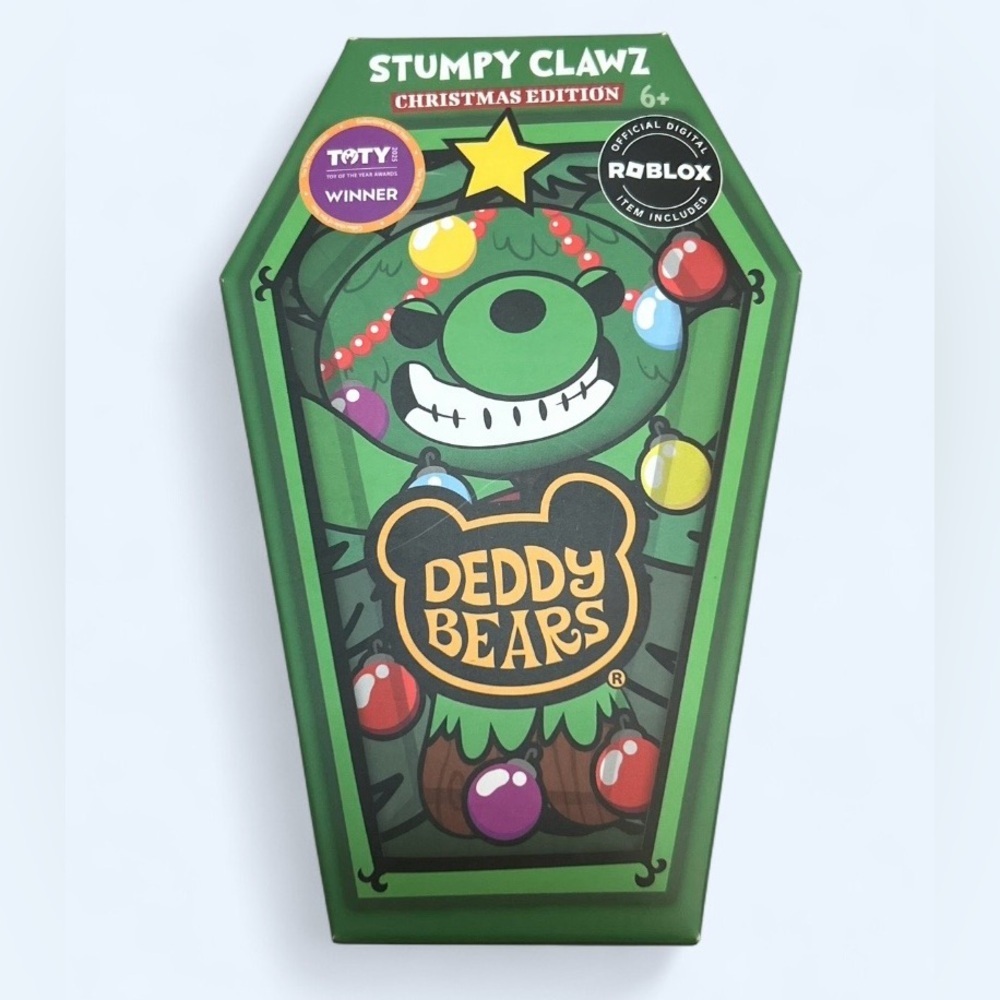 Deddy Bears STUMPY CLAWZ Coffin 6” Plush WITH ROBLOX DIGITAL ITEM - NEW SEALED
